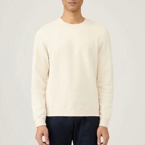 SUNSPEL Loopback Undyed Sweatshirt Large NEW Cream Cotton Crewneck Pullover